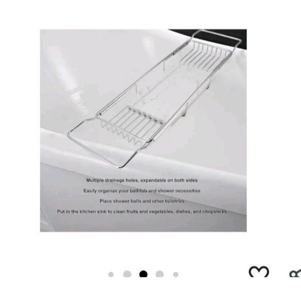 Expandable Stainless Steel/Marble Bathtub Caddy Tray, European Style,...